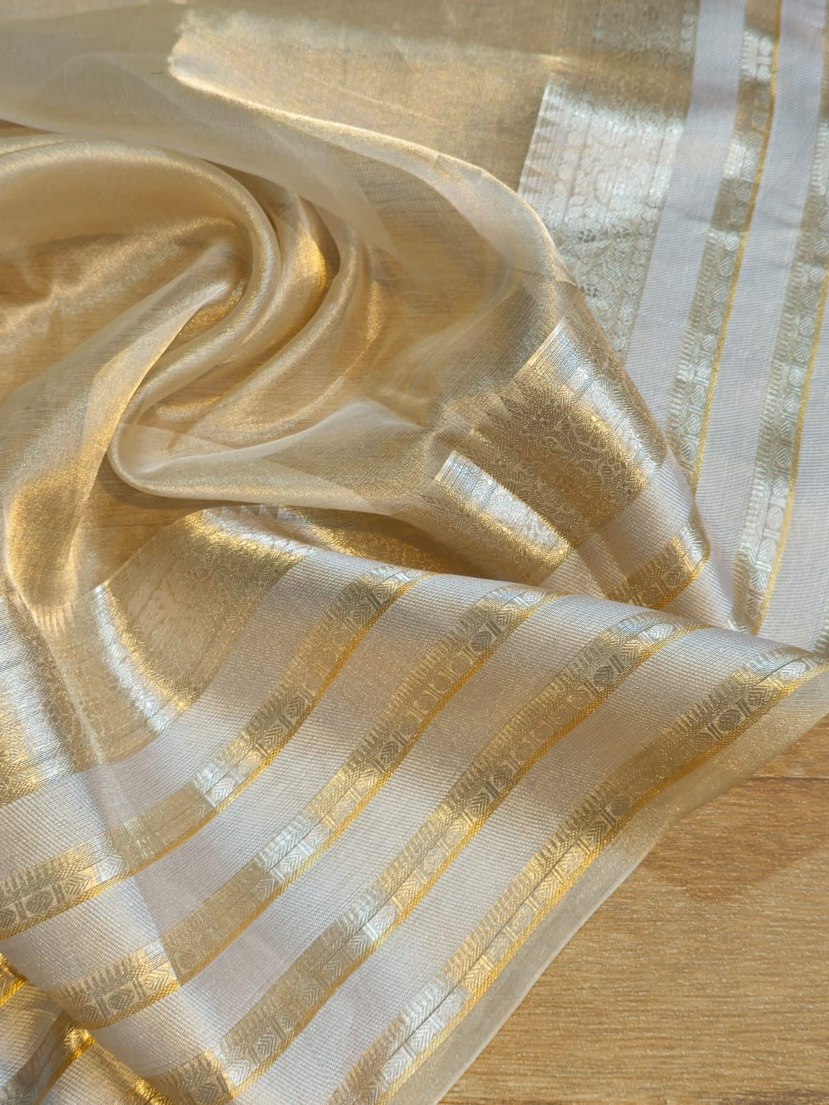 Embroidery Tissue Katan Silk Organza Saree - Saffronfashionindia