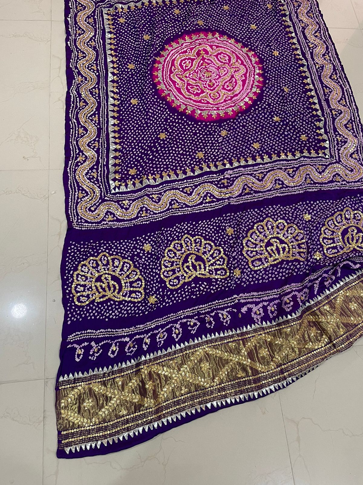 Royal Indian heritage gajji silk dupatta - Saffronfashionindia