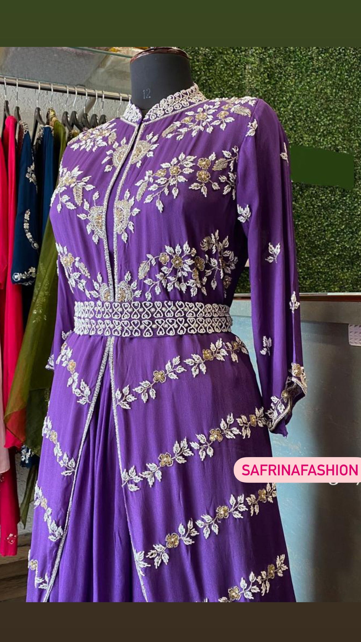 Purple indowestern dress women dresses - Saffronfashionindia