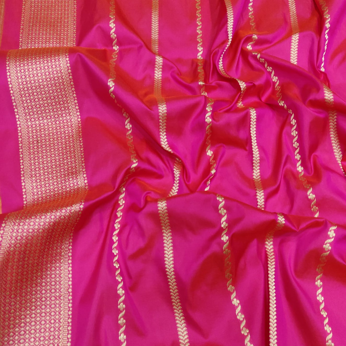 Pink handwoven katan silk saree Indian sarees blouse Zari sari - Saffronfashionindia