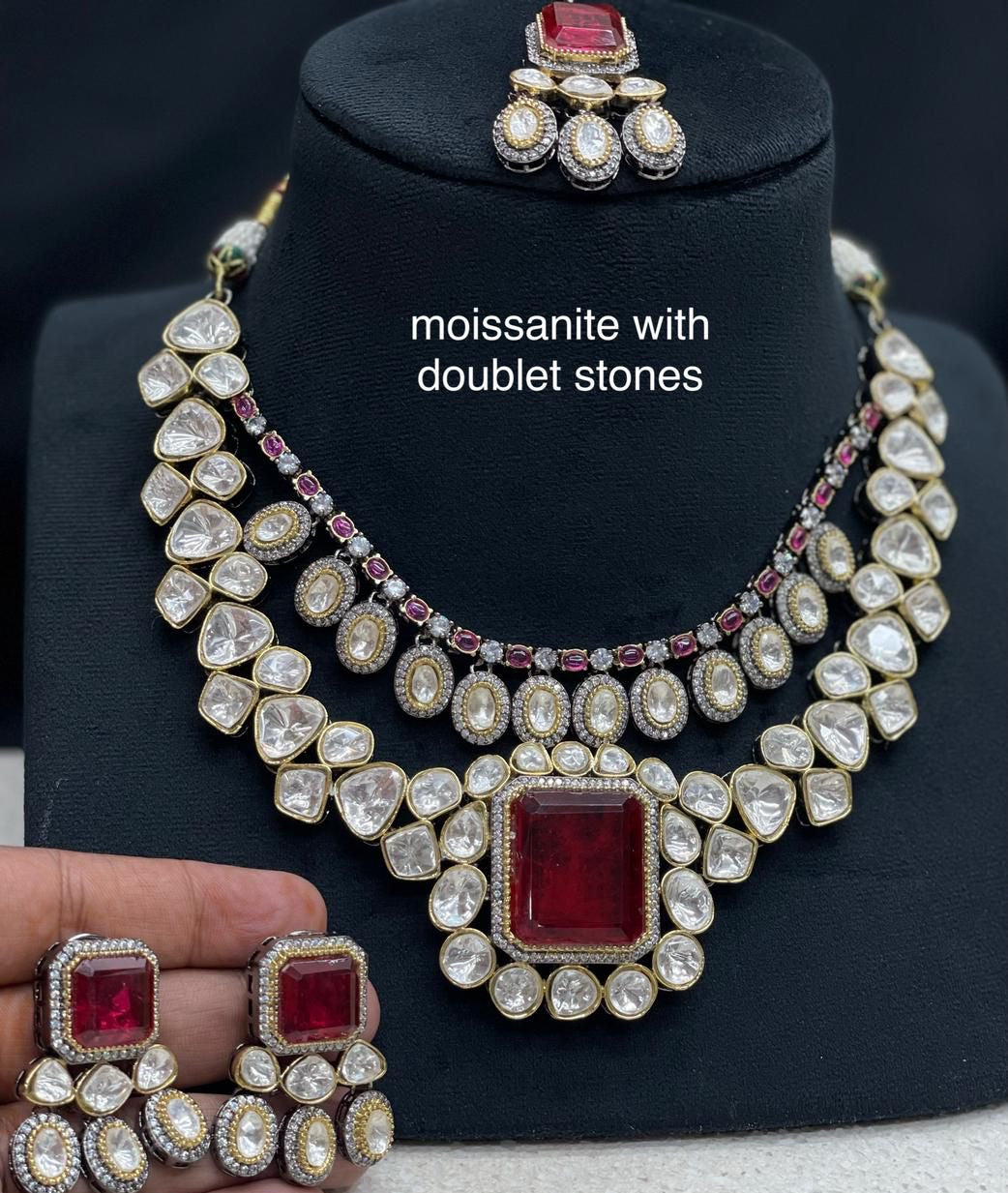 Mashallah Kundan polki wedding set - Saffronfashionindia