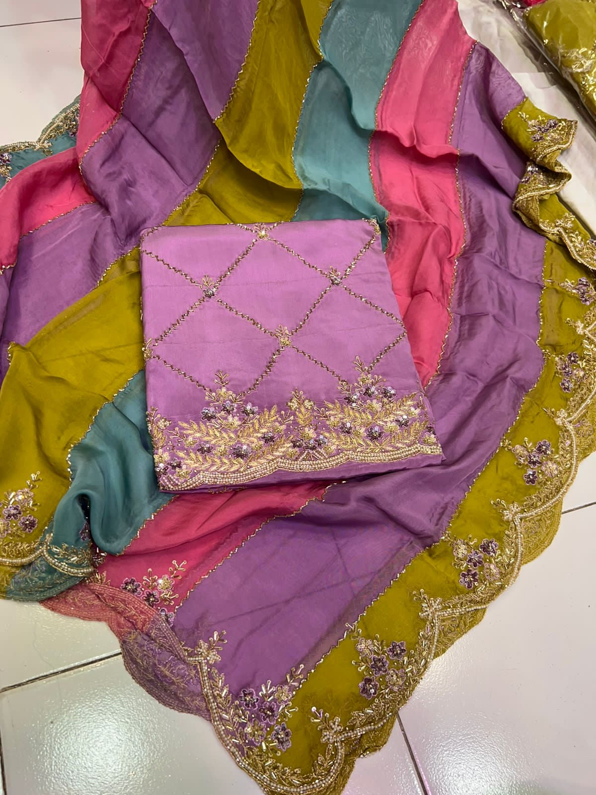 Labini crepe salwar suit Indian suit - Saffronfashionindia