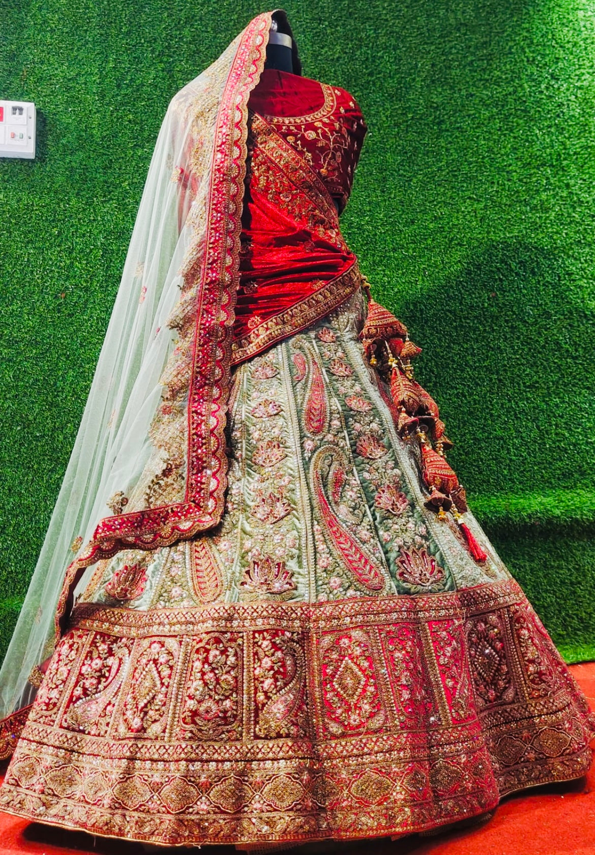 Velvet bridal Lehanga traditional Lehanga choli - Saffronfashionindia