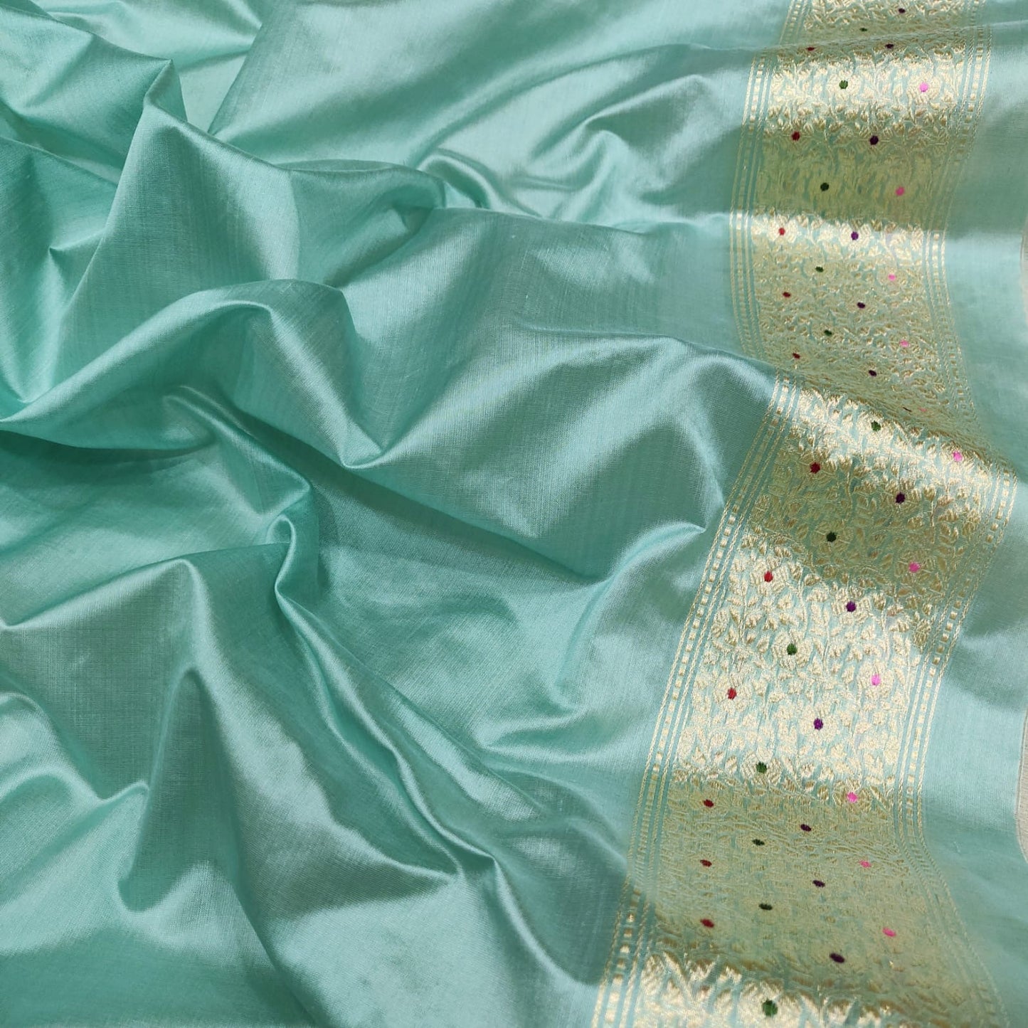 Yellow kora kadwa Zari striped saree handwoven saree blouse - Saffronfashionindia