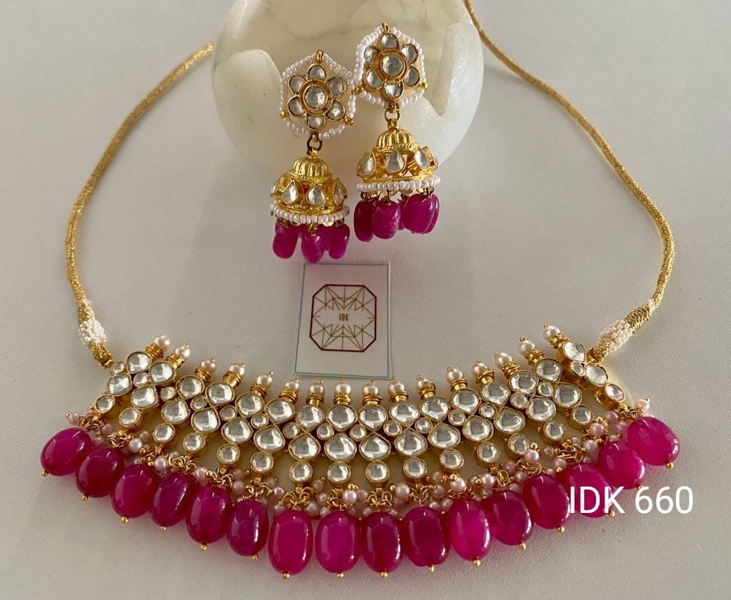 Malvika Kundan choker set Women Kundan set - Saffronfashionindia
