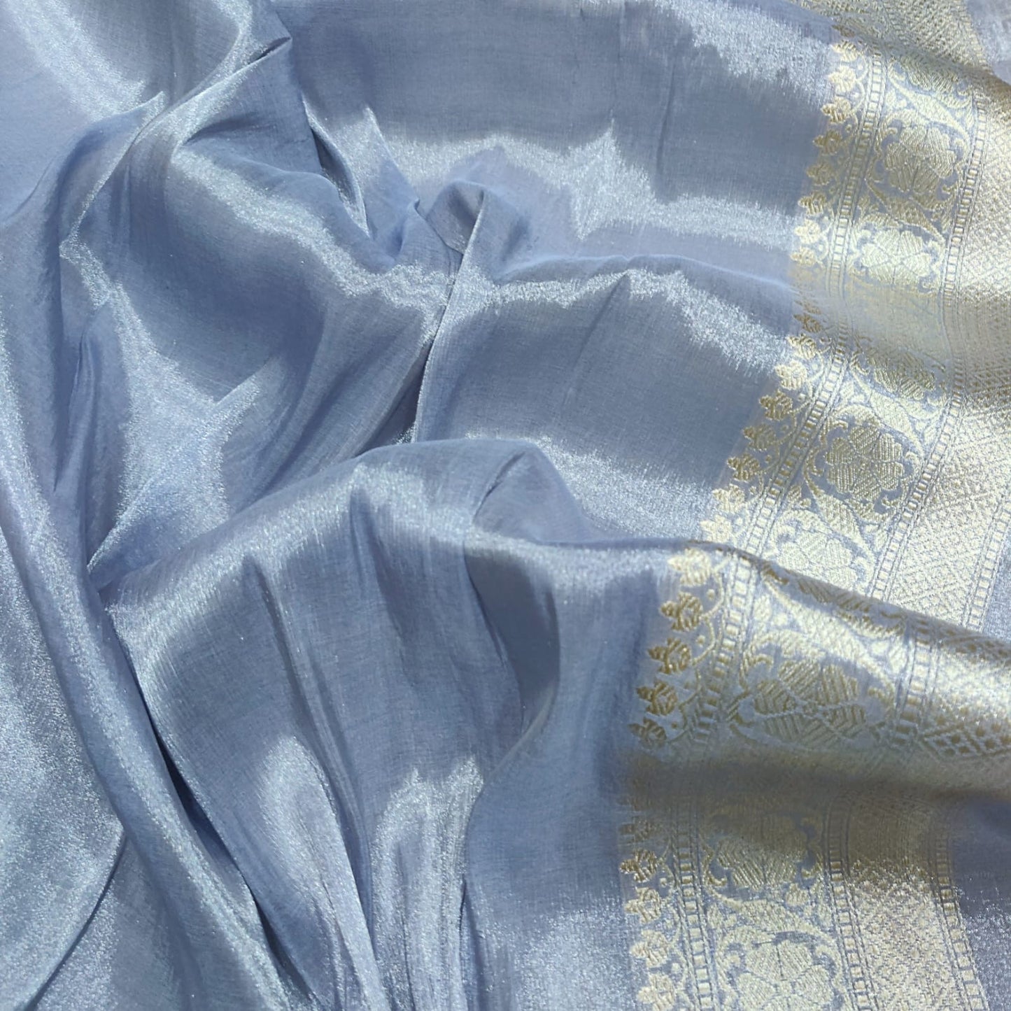 Rangkat inspired handwoven tissue silk saree - Saffronfashionindia