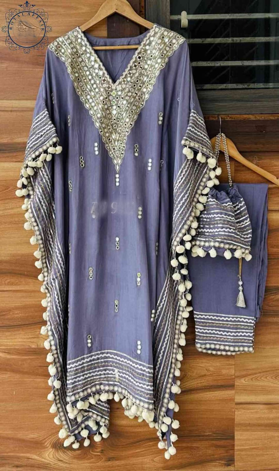 Embroidered Kaftan set partywear kaftan set SaffronFashion