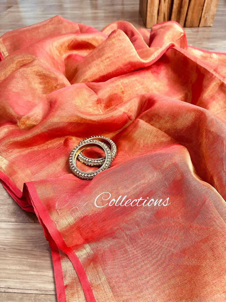 Limiha dual toned Saree Linen Sarees - Saffronfashionindia