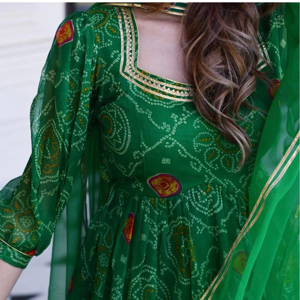 Alina green Kurti set - Saffronfashionindia