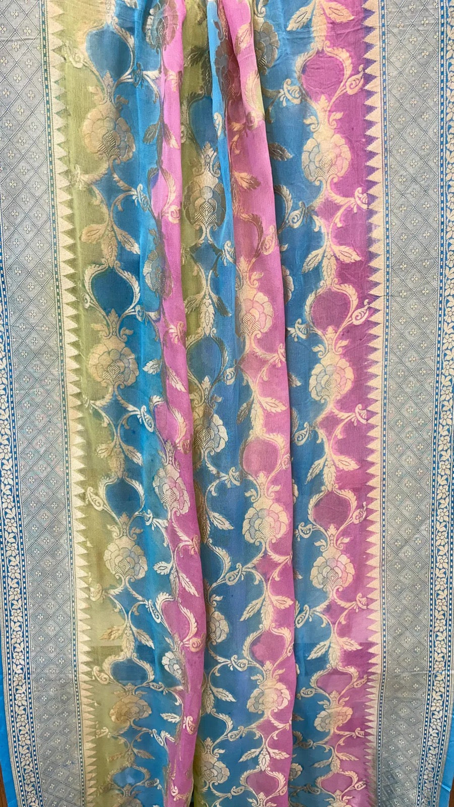 Blossom Khaddi Gorgette Dupatta - Saffronfashionindia