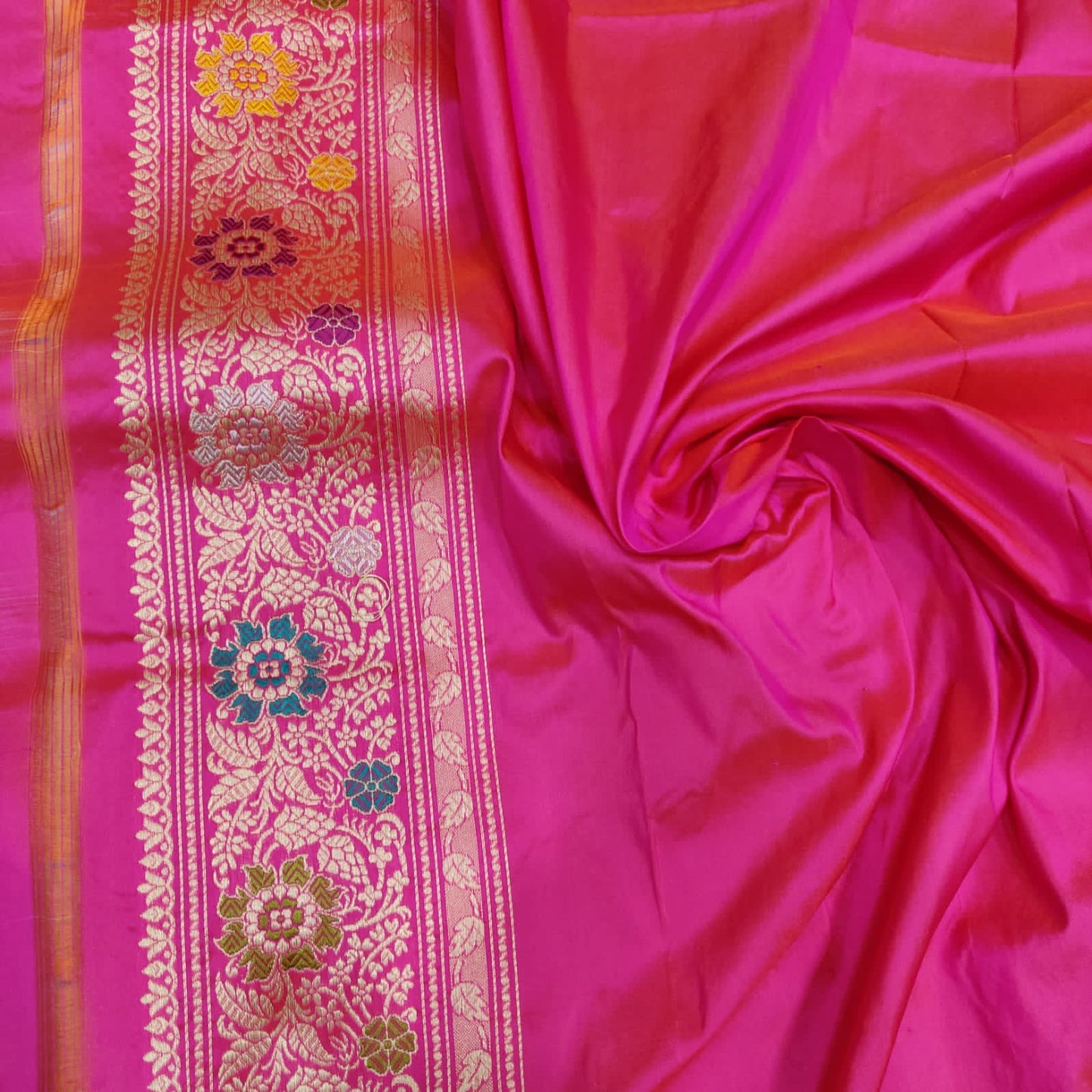 Pink Katan silk handwoven sarees - Saffronfashionindia