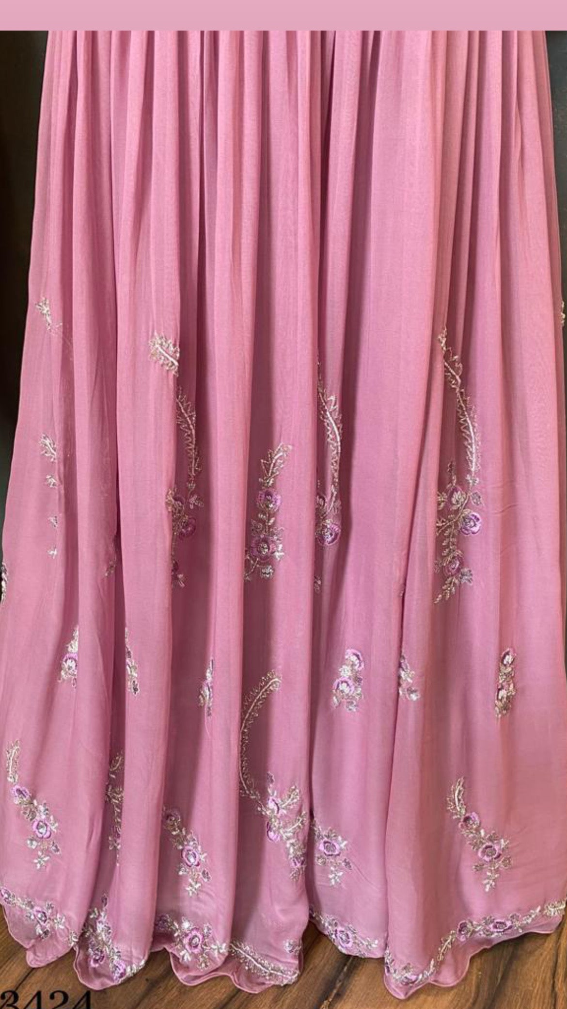 Pink Gown Beautiful embroidered gown - Saffronfashionindia