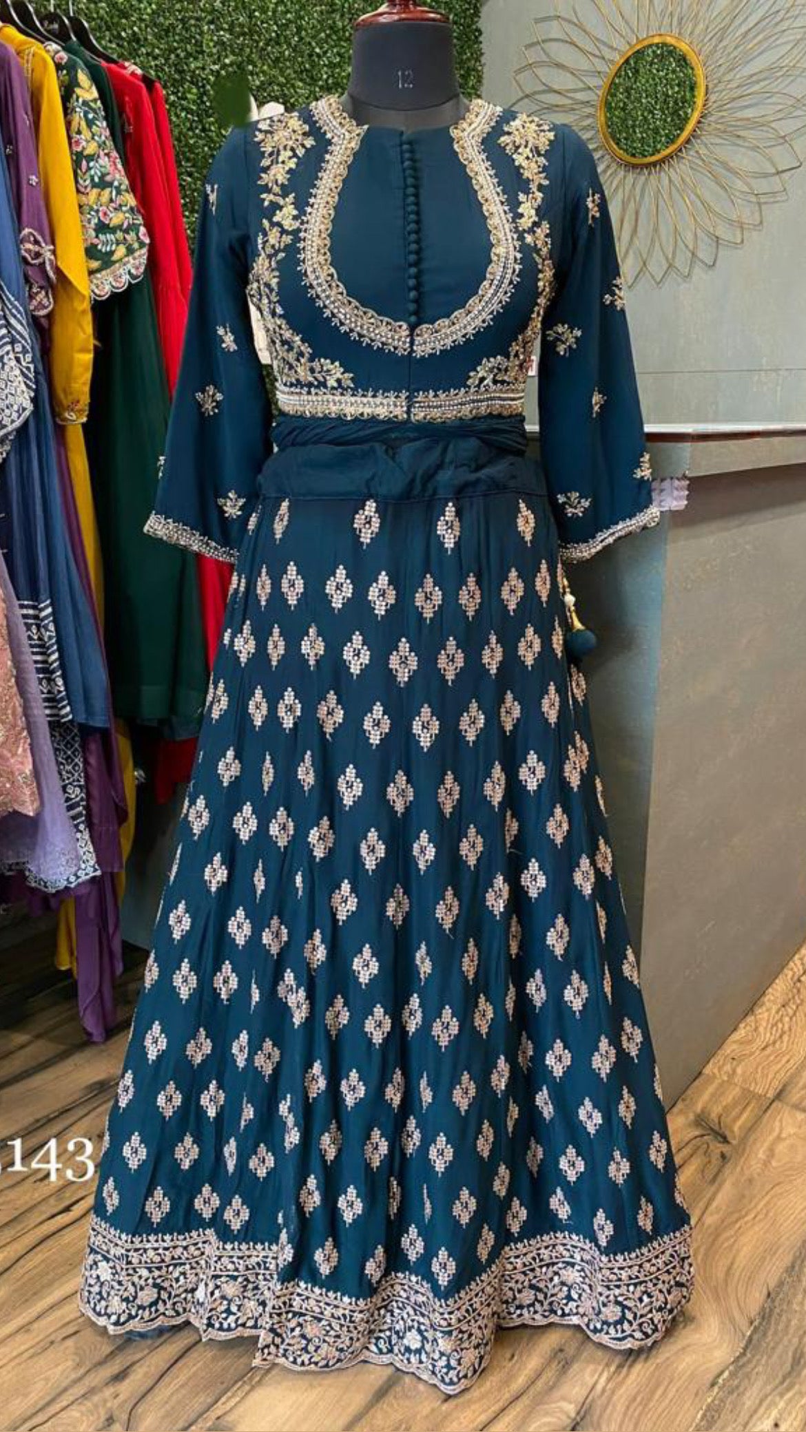 Blue indowestern dress Indian dress - Saffronfashionindia