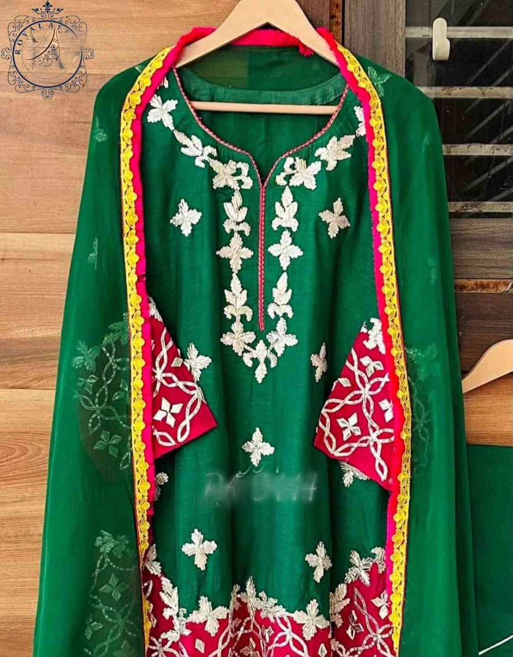 Embroidered salwar suit Indian salwar suit Traditional suit SaffronFashion