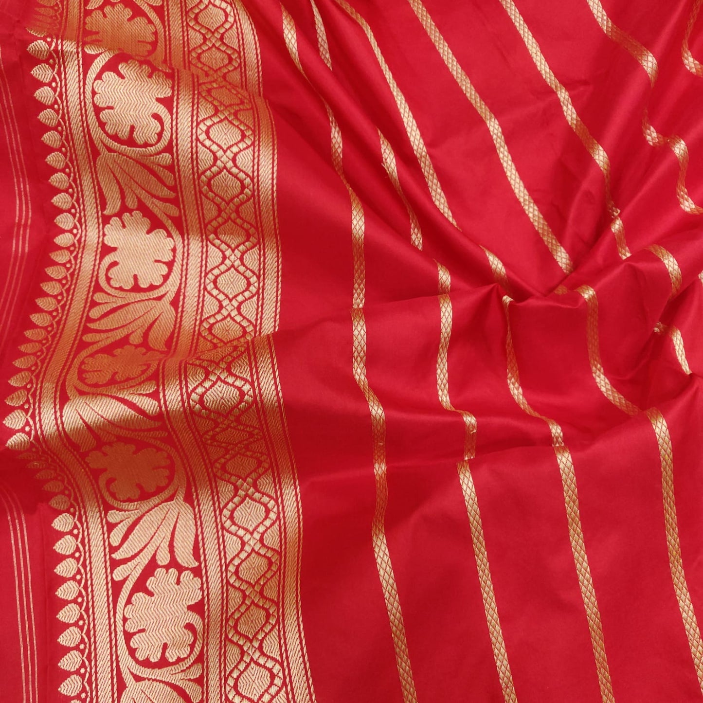 Red Banarsi Katan silk saree Indian traditional sarees - Saffronfashionindia