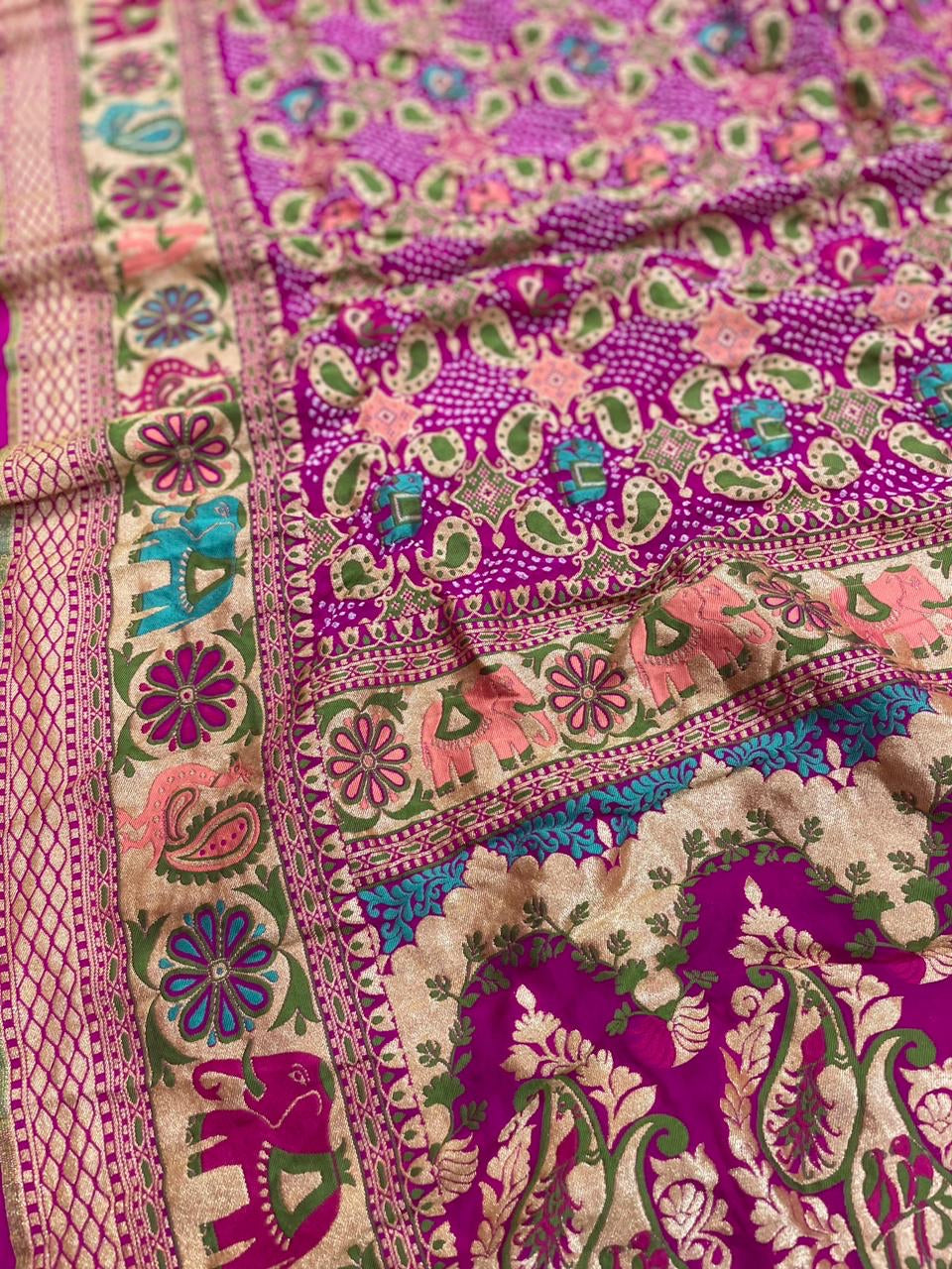 Anshika patola bandhej dupatta - Saffronfashionindia