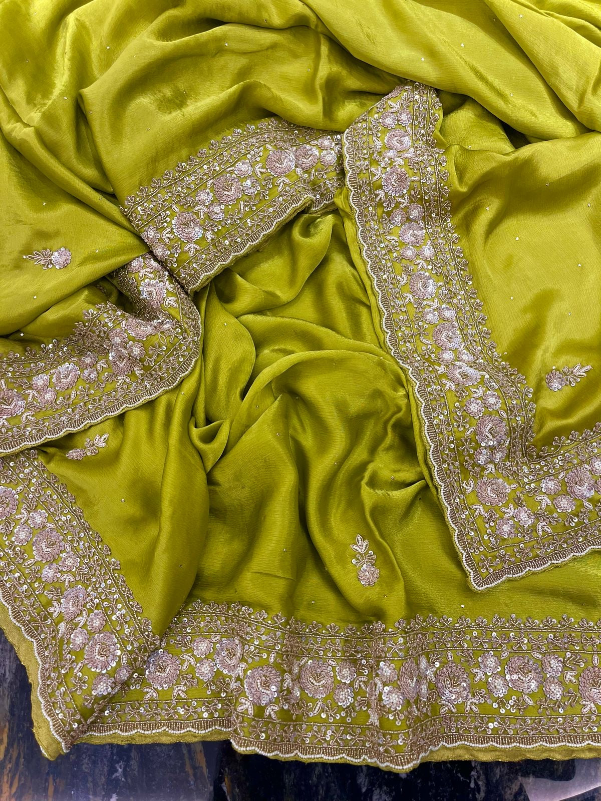 Luxury crepe satin saree Indian saree traditional sarees blouse women saree Saffronfashionindia