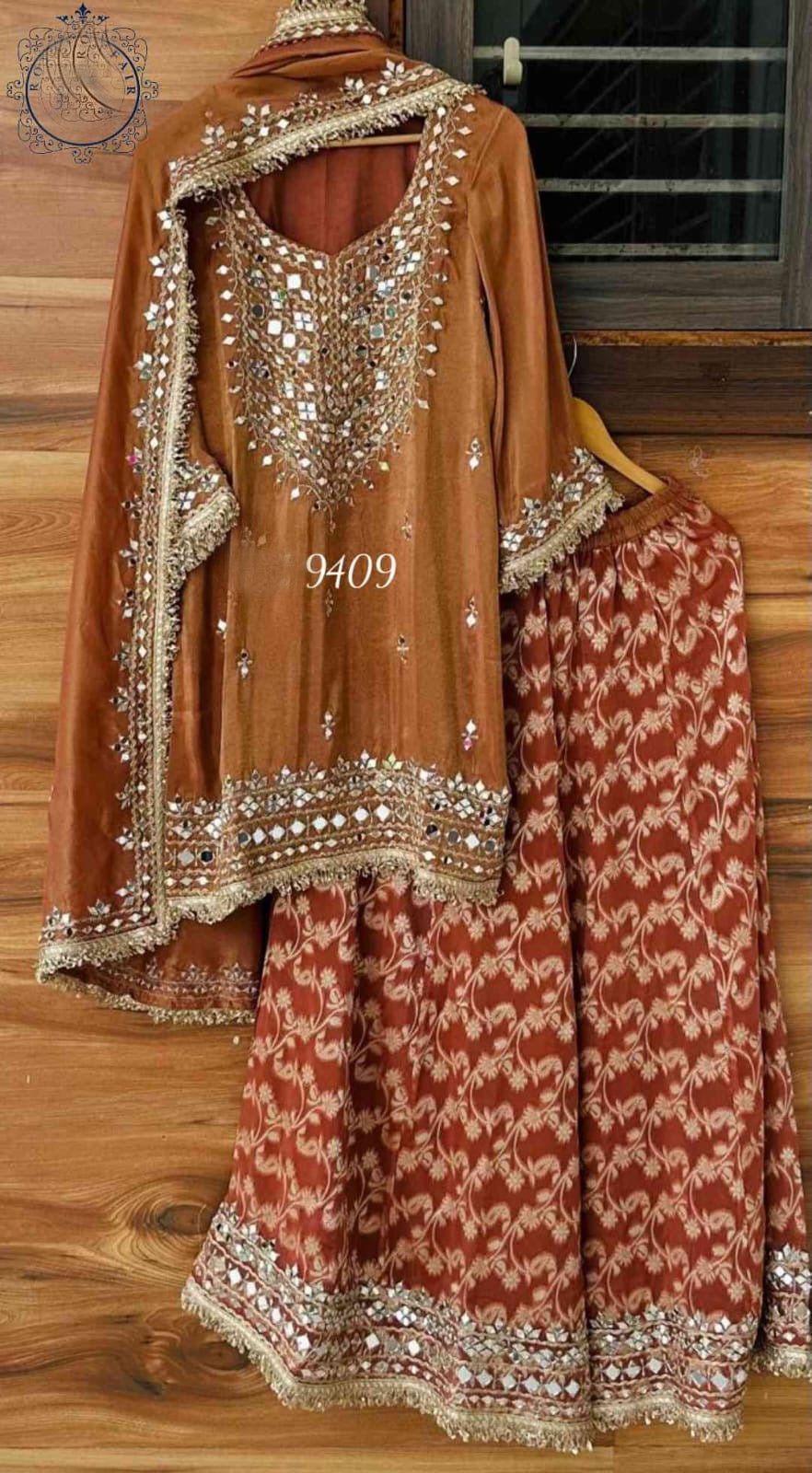 Ravika shimmer dress tissue dress Indian dress embroidered set SaffronFashion