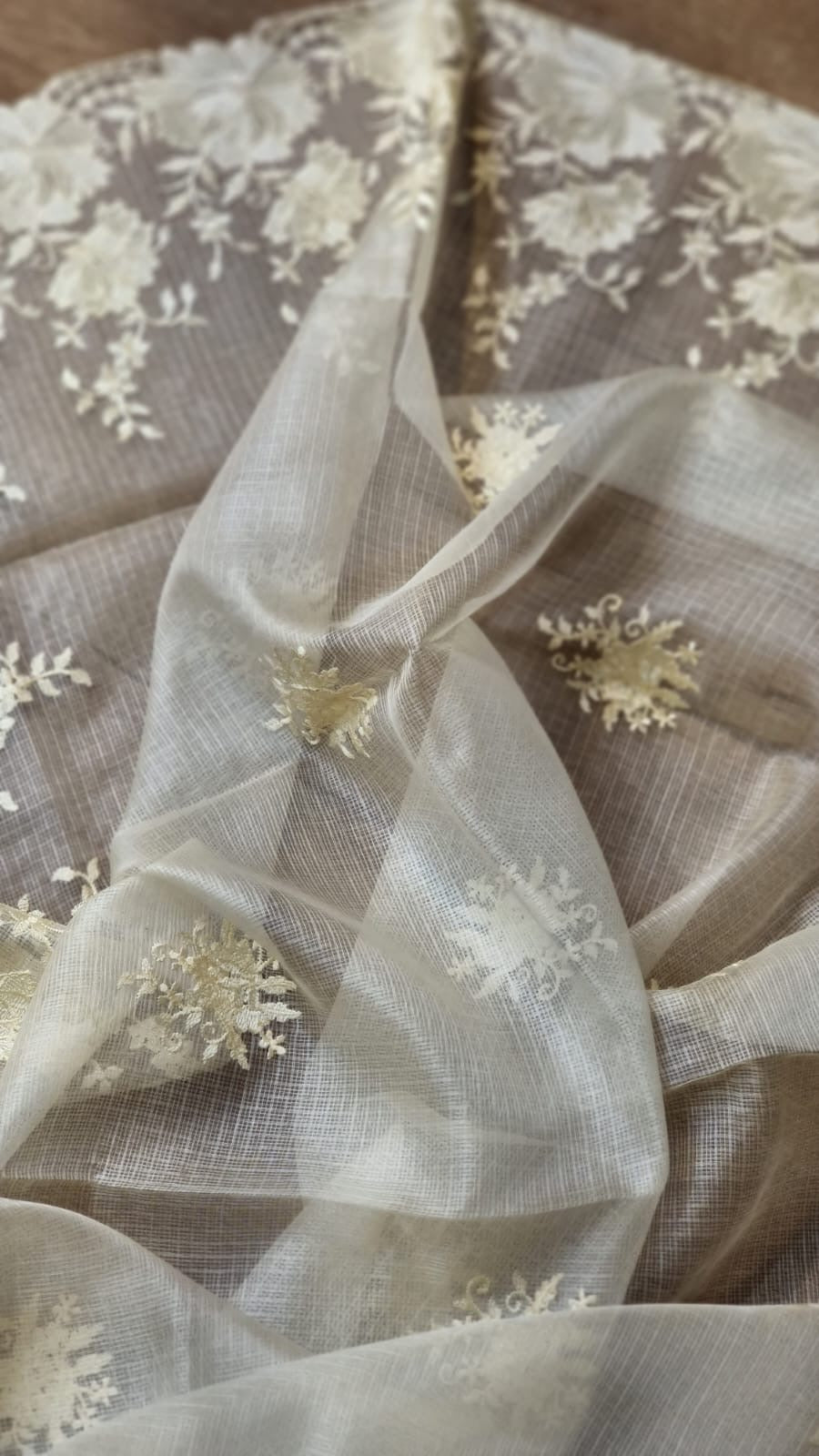 Floral kota saree tussar saree Indian sari blouse - Saffronfashionindia