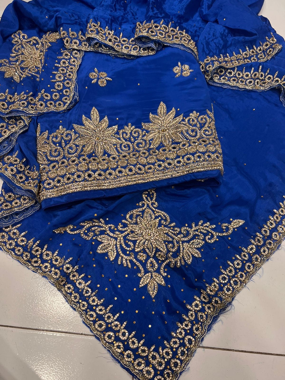 Mahiza crepe chinon salwar kameez - Saffronfashionindia