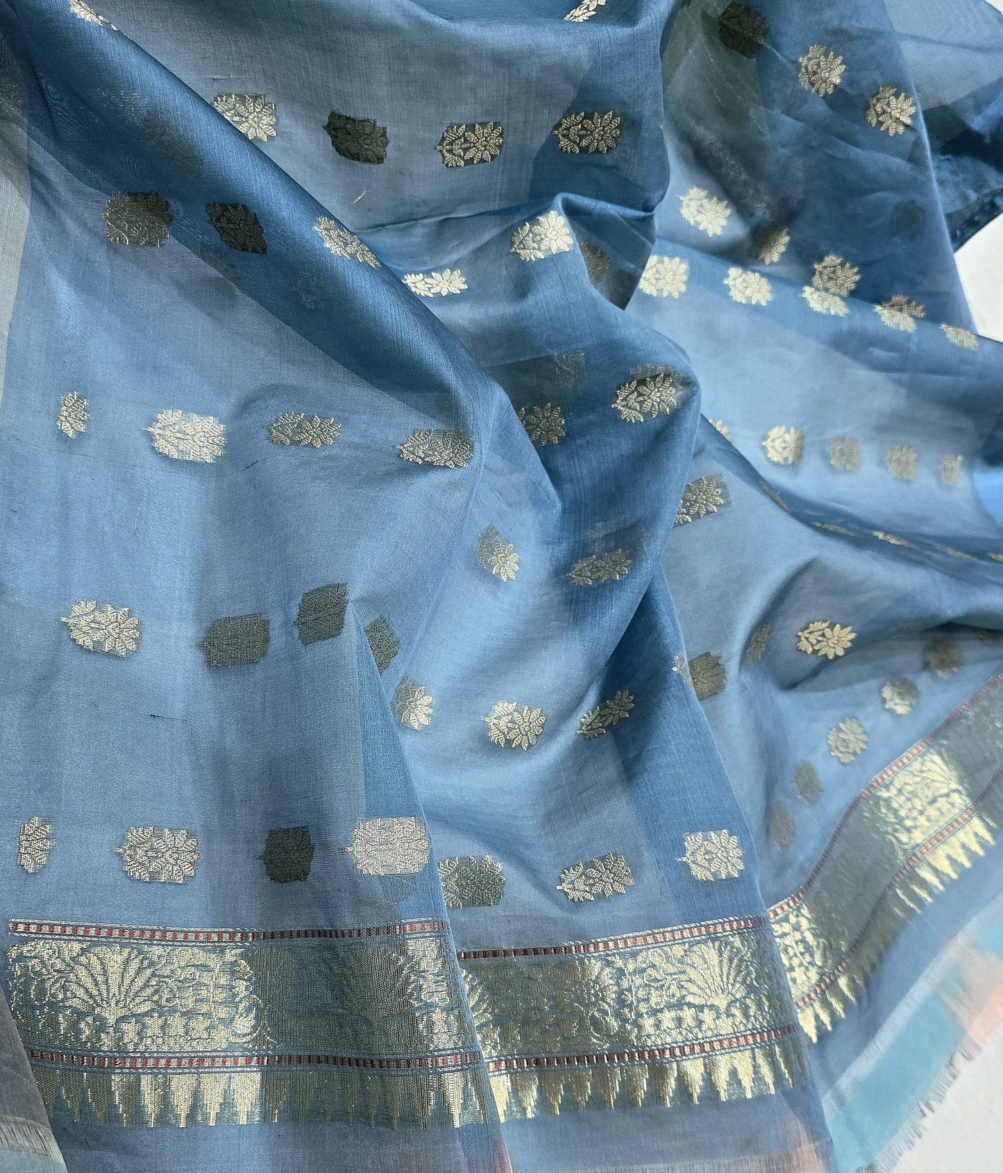 Contemporary saree Banarsi saree iktara style sarees blouse SaffronFashion