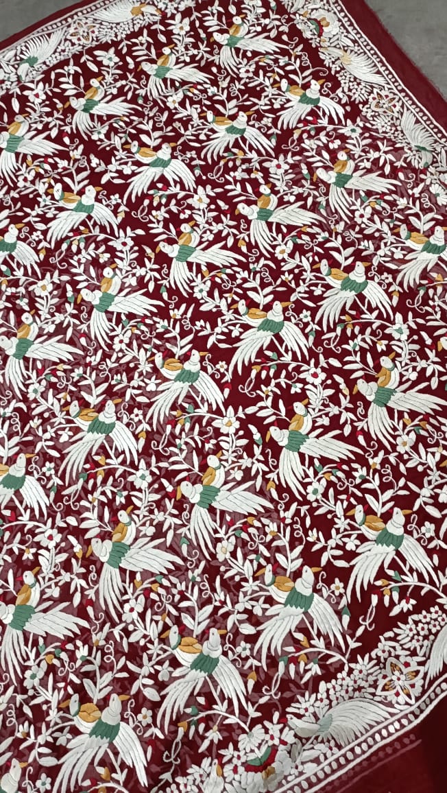 Faruq Parsi gara saree Pakistani saree - Saffronfashionindia