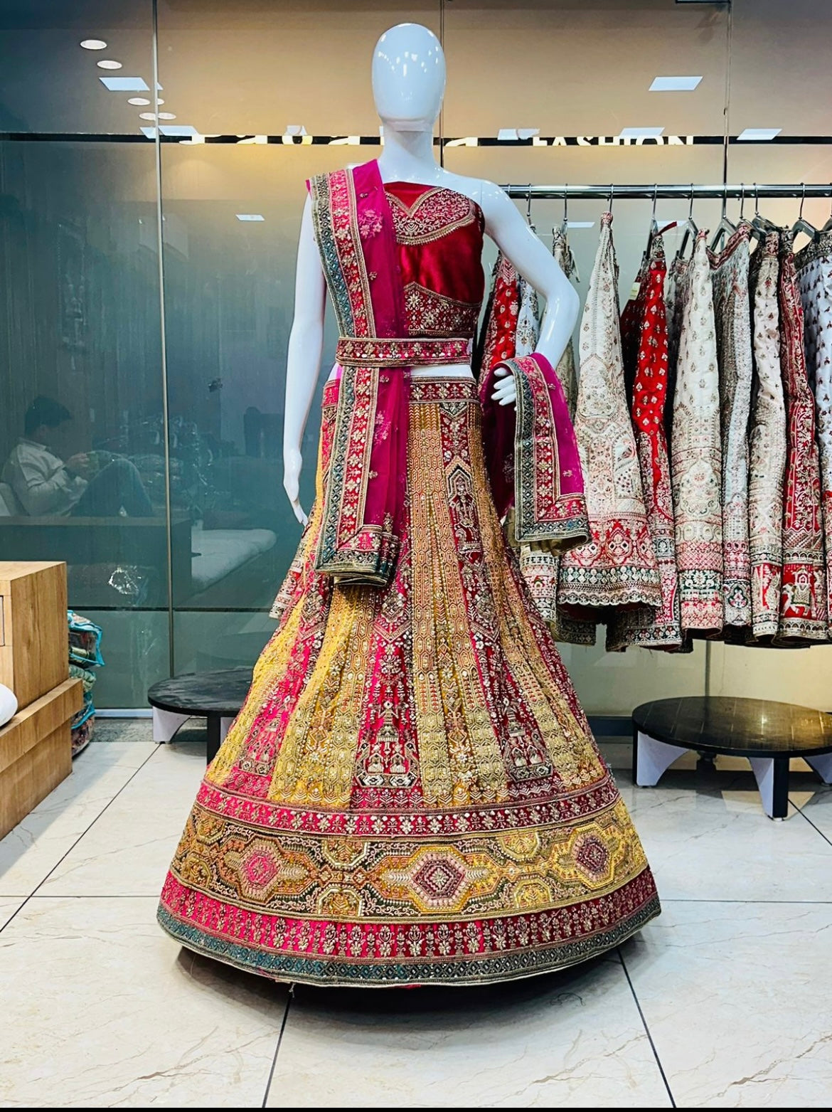 Gopisha wedding lehanga choli velvet lehangas - Saffronfashionindia