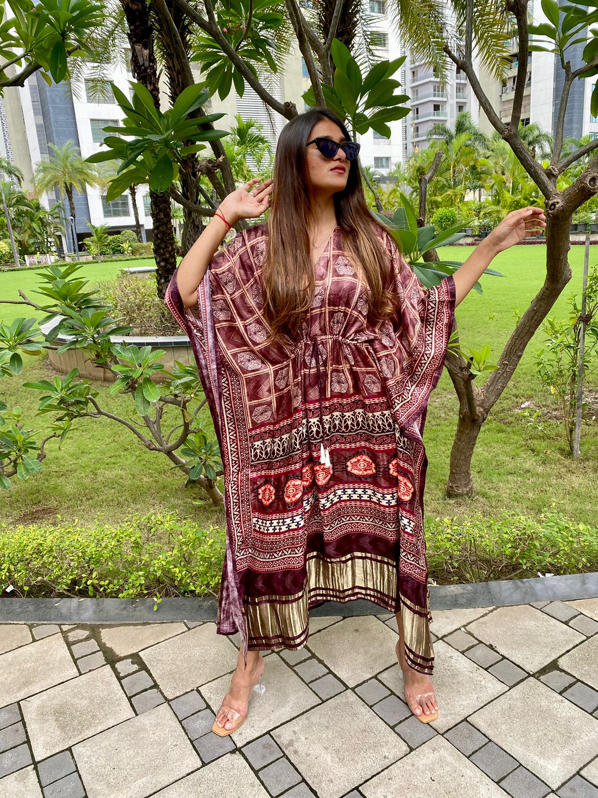 Beachong gajji silk kaftan - Saffronfashionindia