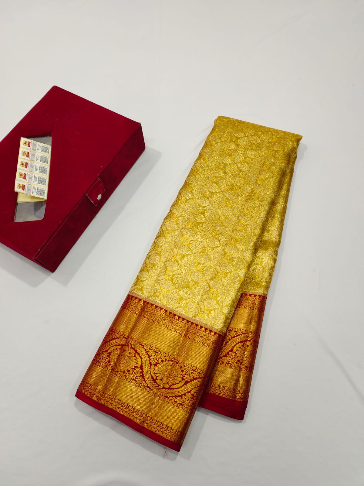 Tissue bridal Kanjeevaram saree - Saffronfashionindia