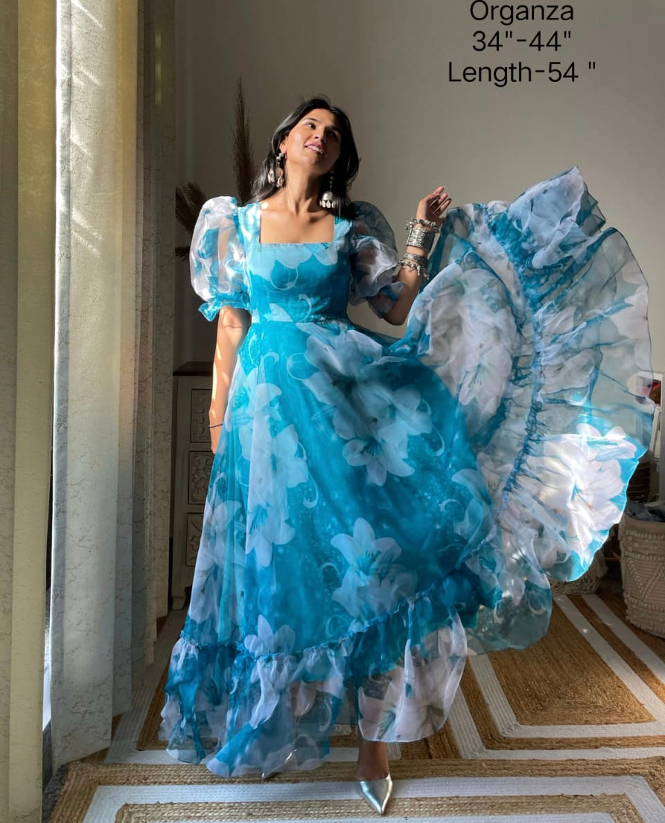 Blue on sale organza dress