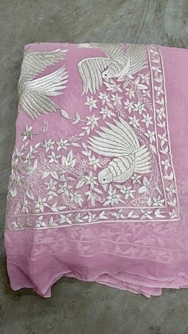 Lorika pink Parsi gara sarees - Saffronfashionindia