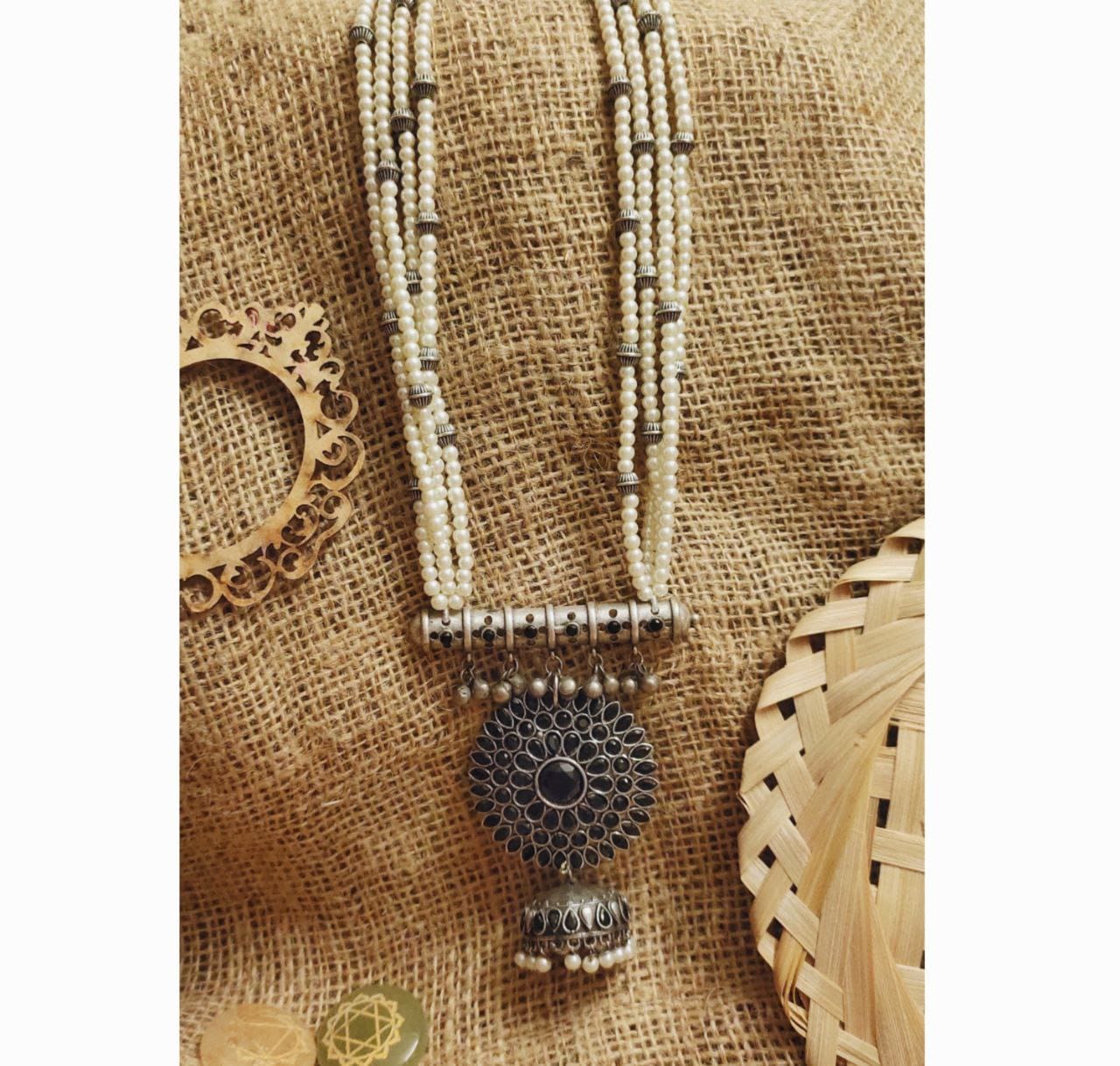 Pearl pendant necklace - Saffronfashionindia