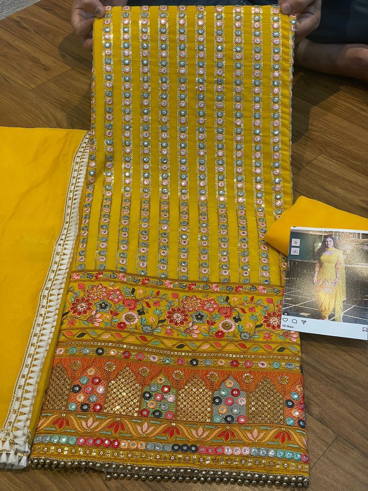 Afina yellow suit - Saffronfashionindia
