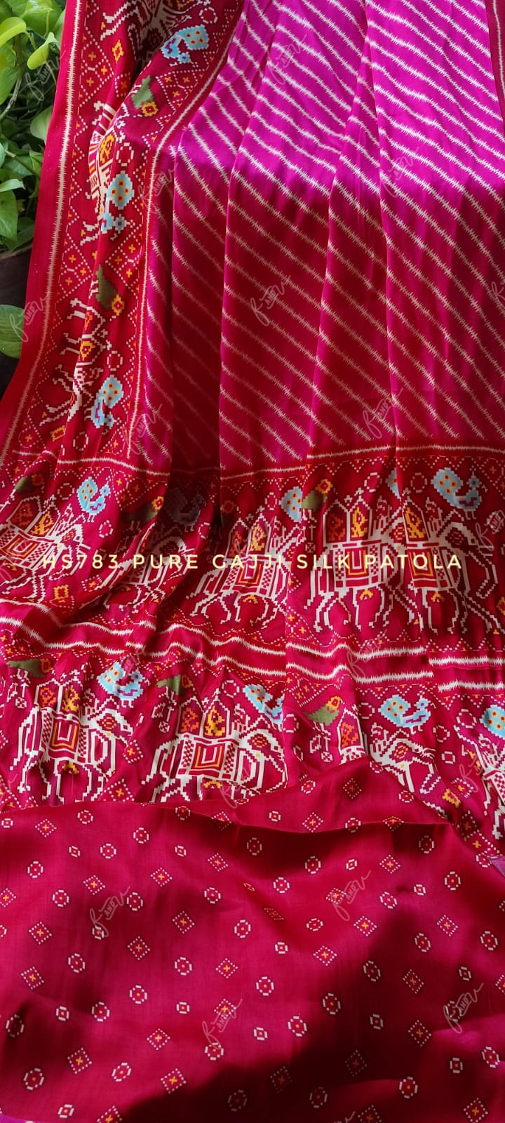 Suhana gajji silk patola saree - Saffronfashionindia