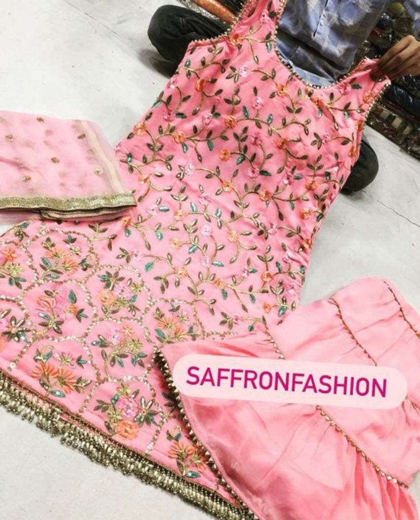 Pink sharara dress - Saffronfashionindia