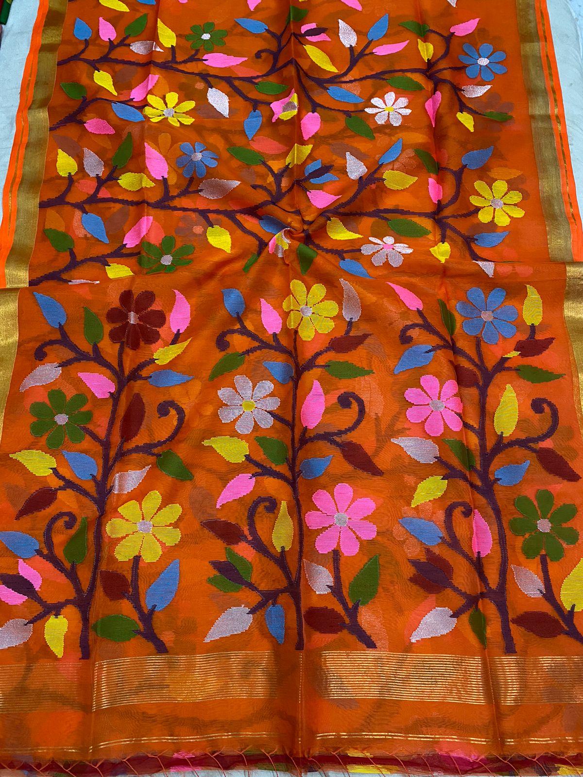 Kaveri muslin saree - Saffronfashionindia