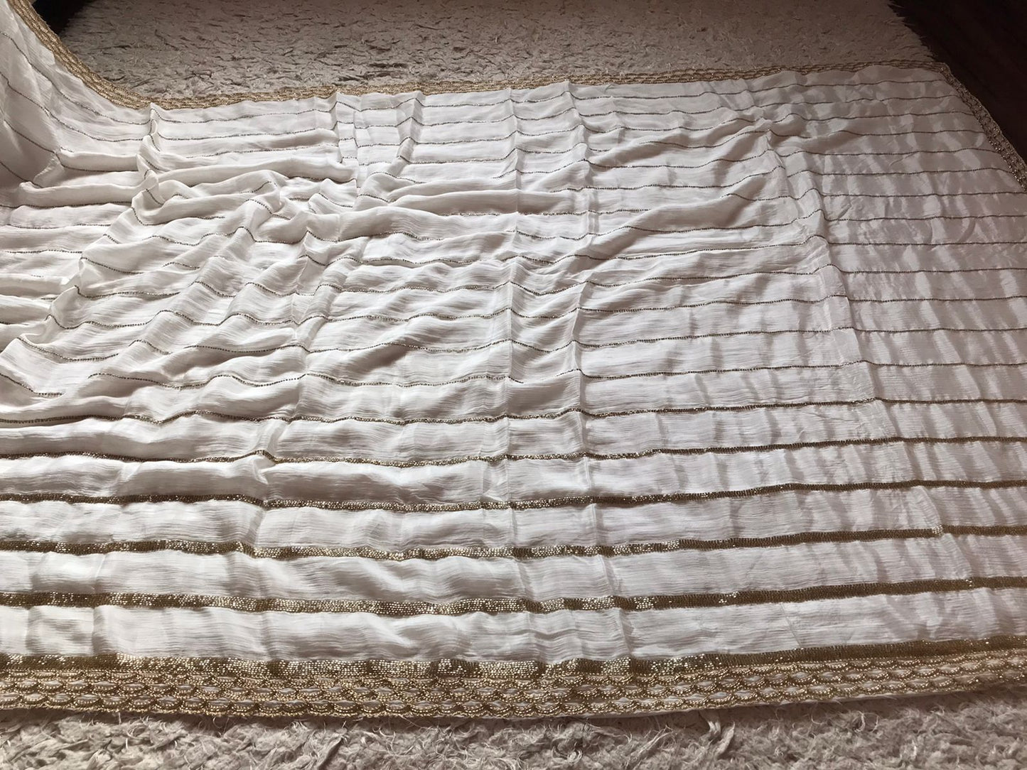 Durgo inspired crepe saree - Saffronfashionindia