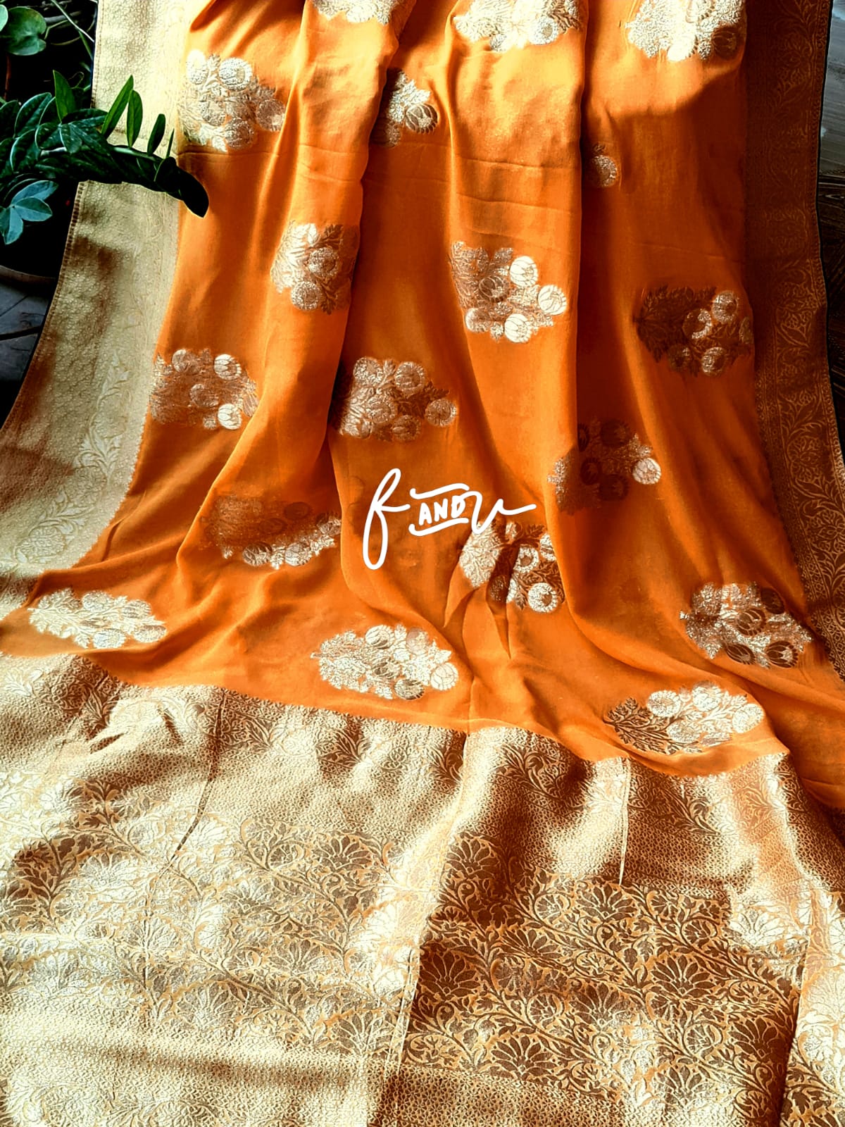 Amazing khaddi gorgette saree - Saffronfashionindia