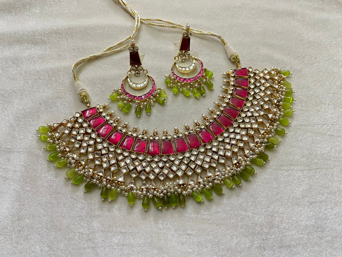 Mavisa Kundan choker set - Saffronfashionindia