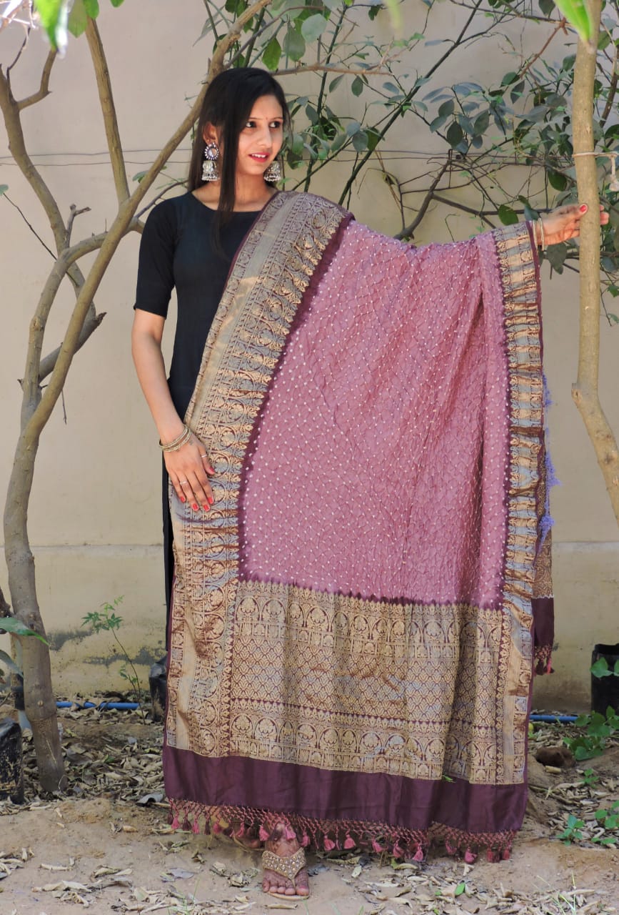 Rubia kanjivaram styled dupatta - Saffronfashionindia