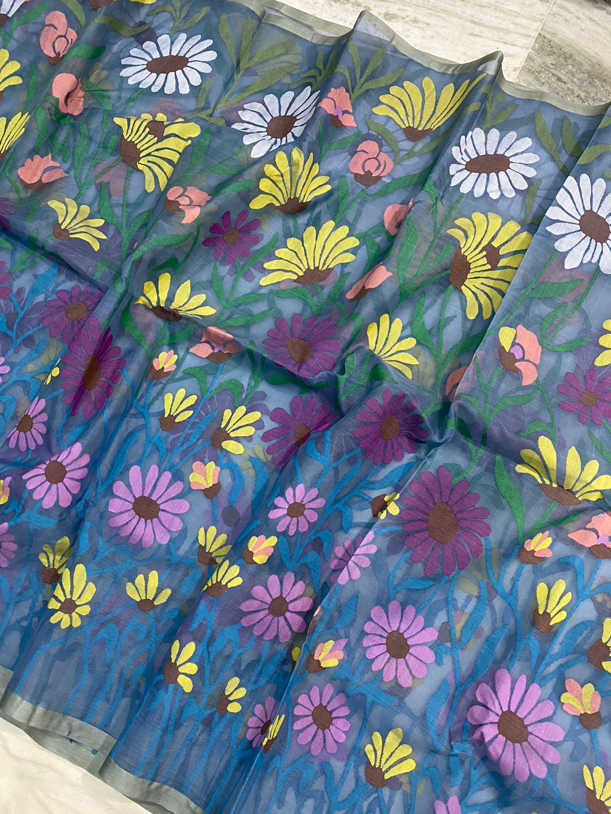 Abeer jamdani saree - Saffronfashionindia