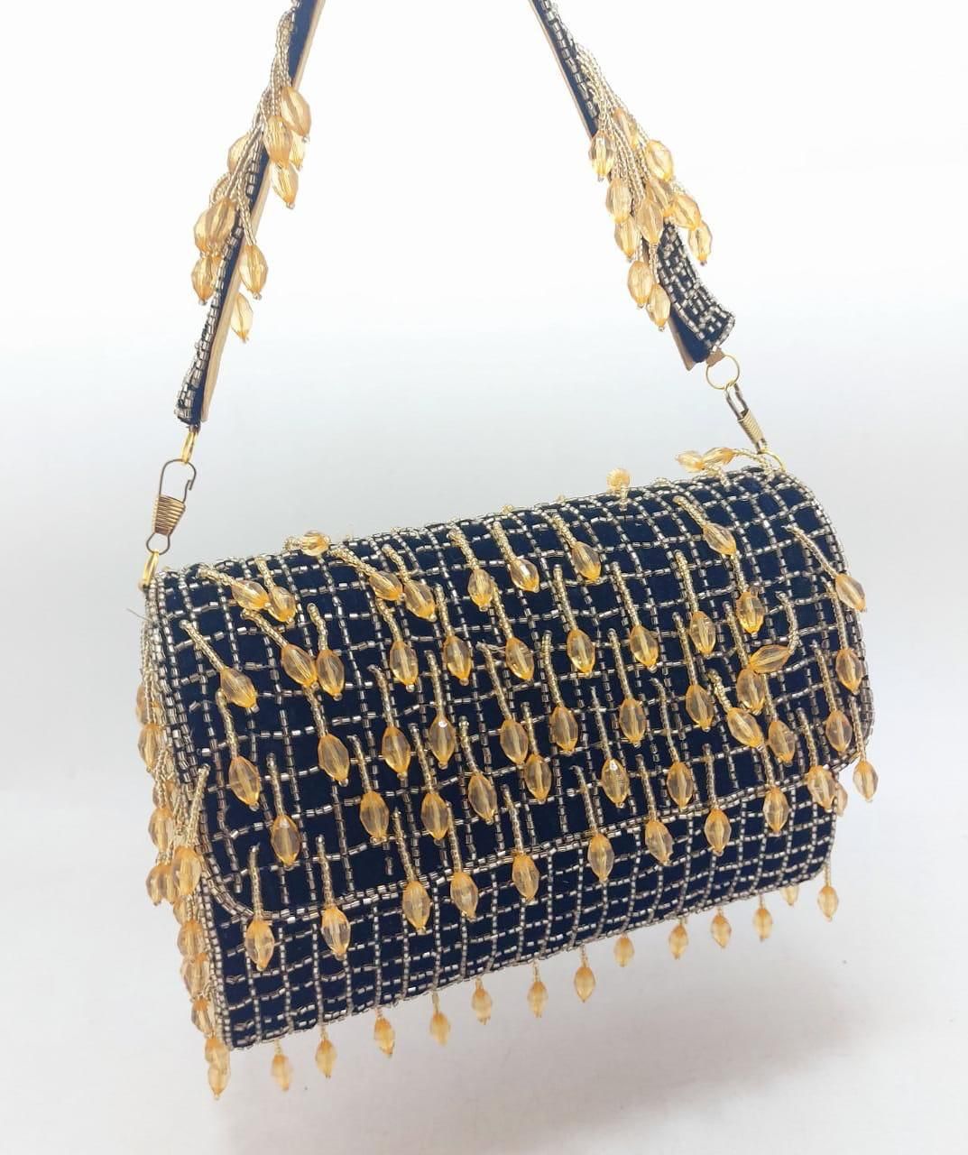 Crystal Flap clutch bag - Saffronfashionindia