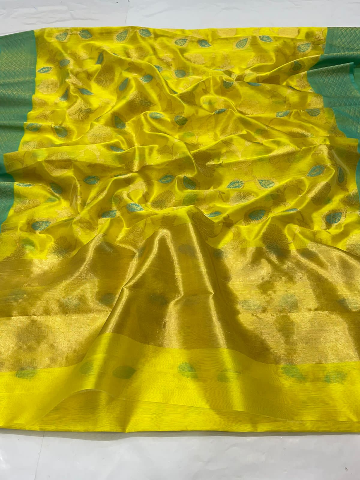 Ramzaani Chanderi yellow sari Saffron fashion