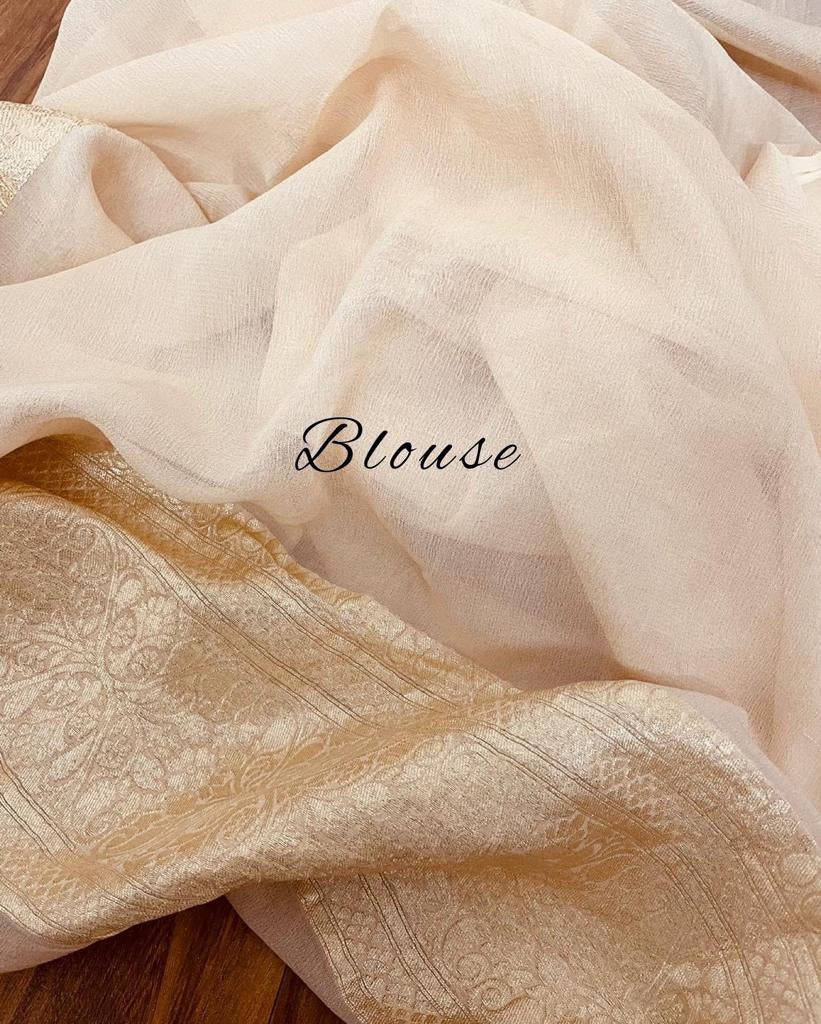 Roza banarsi weaved saree - Saffronfashionindia