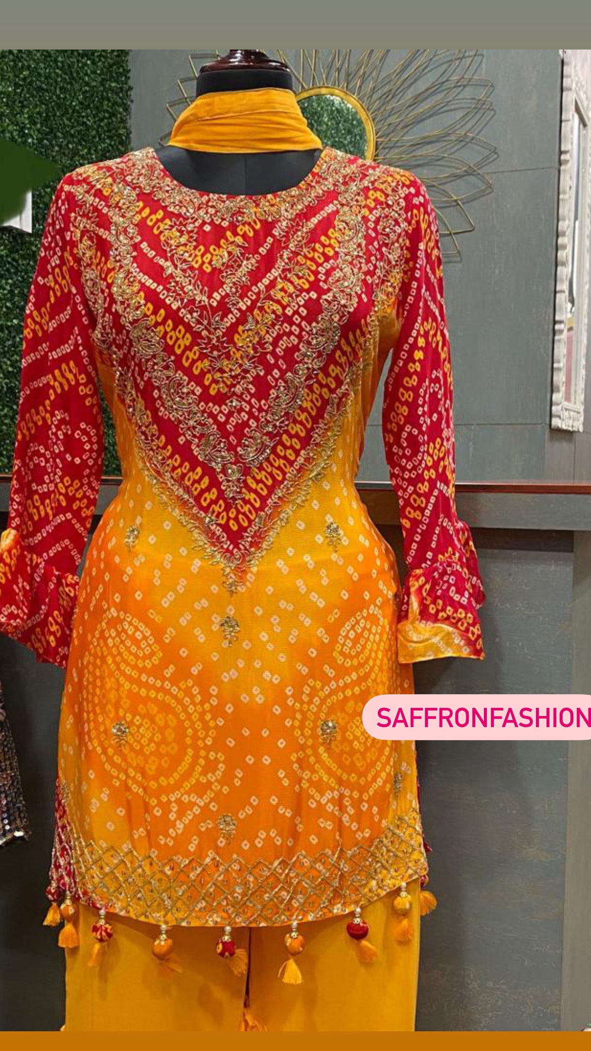 Bandhani salwar suit - Saffronfashionindia