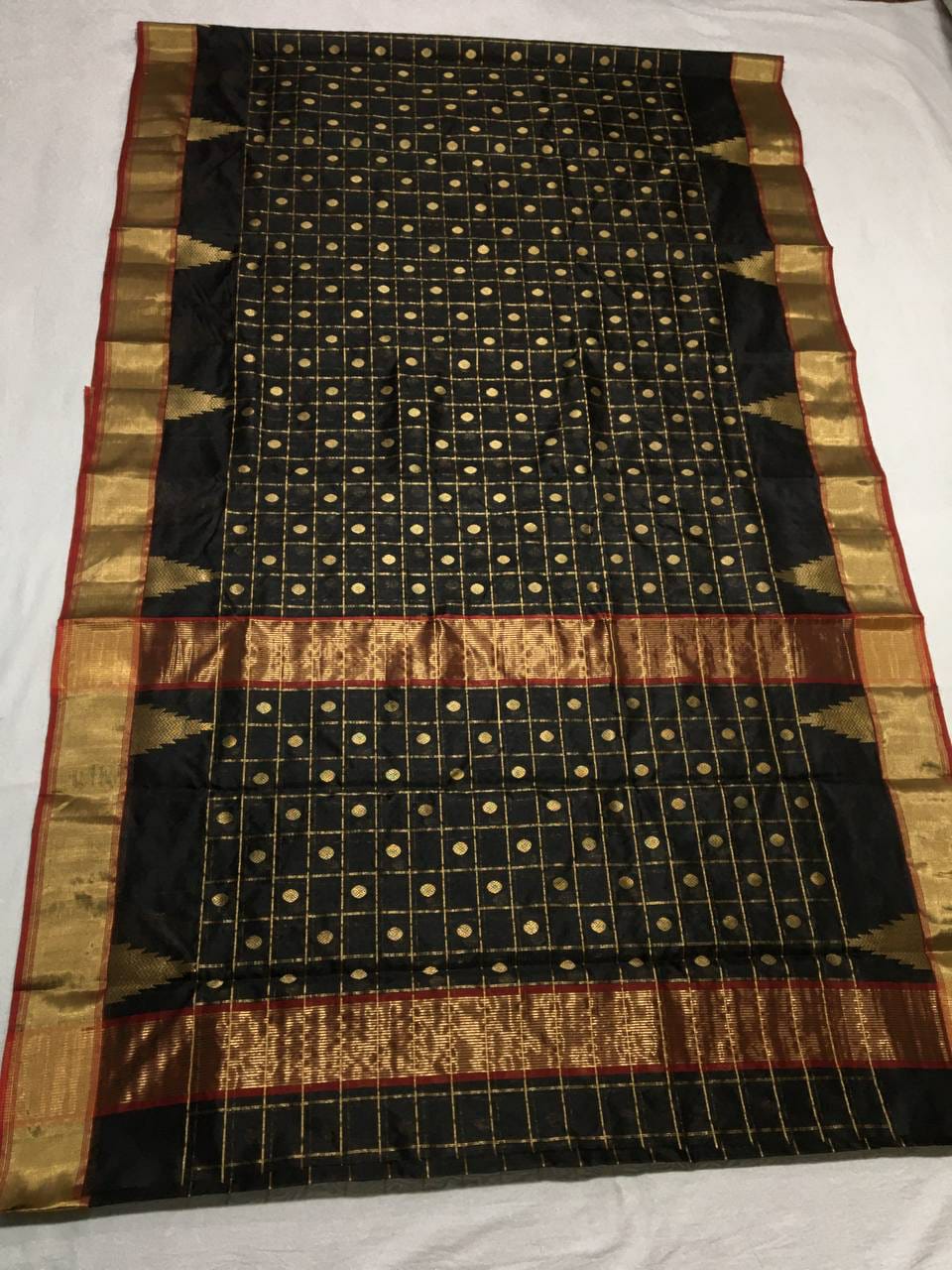 Black beauty Chanderi saree - Saffronfashionindia
