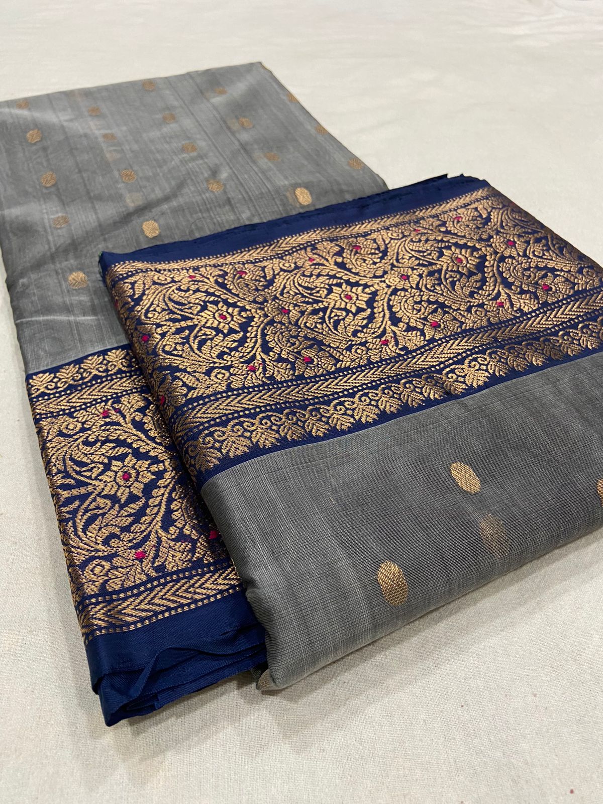 Ganesha Chanderi saree - Saffronfashionindia