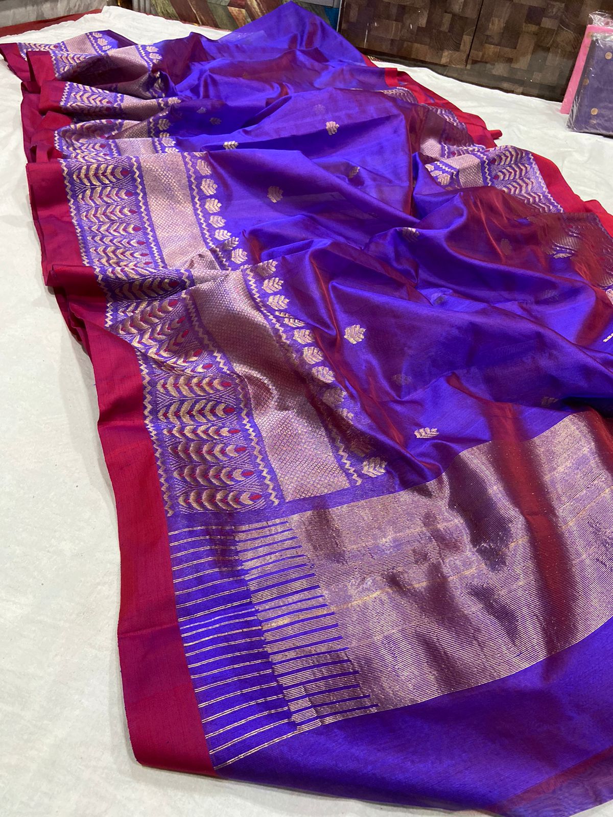Anaisha Chanderi silk saree - Saffronfashionindia