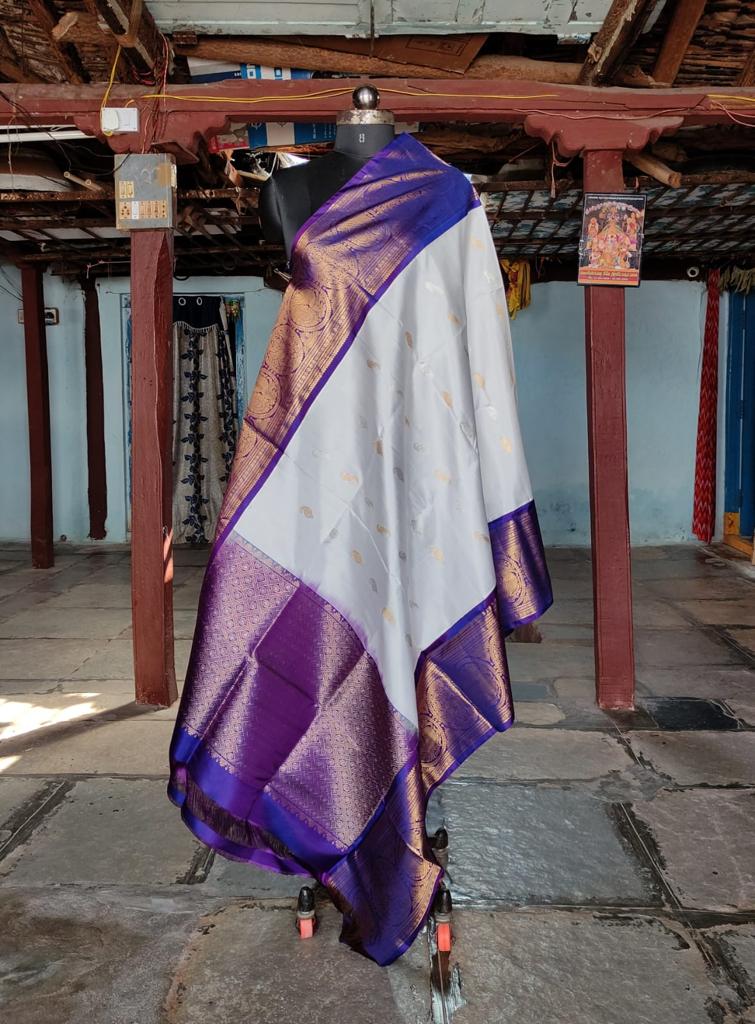 Kanchipuram pure silk dupatta - Saffronfashionindia