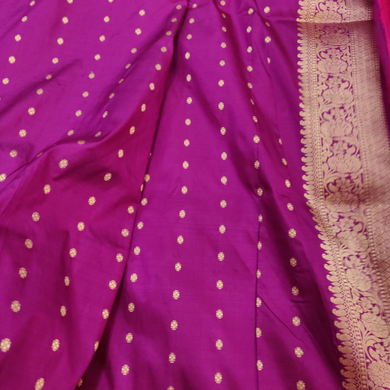 Pink handwoven zari saree - Saffronfashionindia
